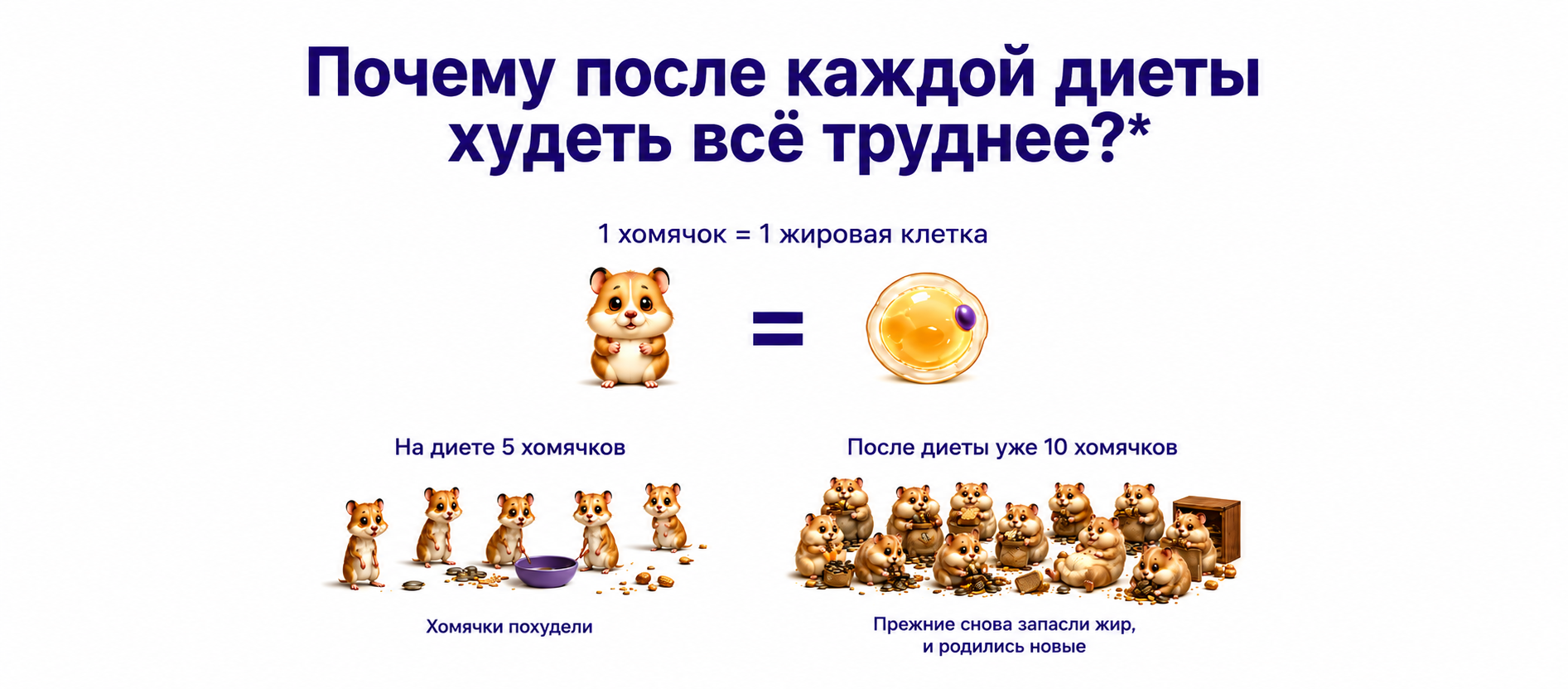 Почему после каждой диеты худеть всё труднее